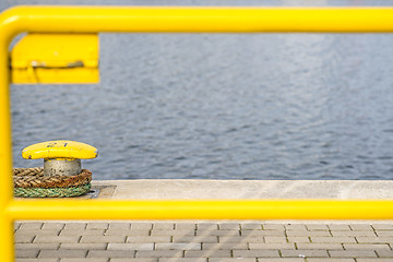 Image showing Bollard at a pier