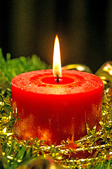 Image showing Candle on advent wreath