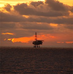 Image showing Sunset oil rig 05.10.2007