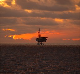 Image showing Sunset oil rig 05.10.2007