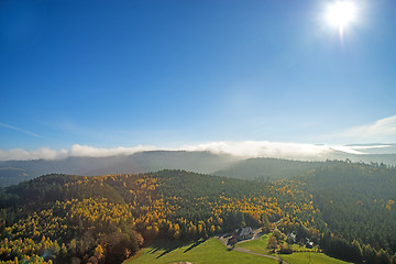 Image showing View to the atumnal painted forest of the Vosges, Alsace, France