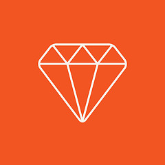 Image showing Diamond line icon.