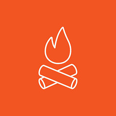 Image showing Campfire line icon.