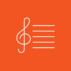 Image showing Treble clef line icon.