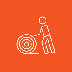 Image showing Man with wire spool line icon.