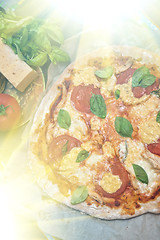 Image showing pizza margarita closeup