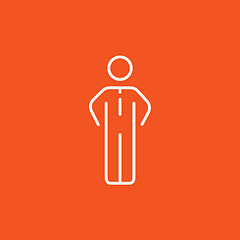 Image showing Businessman standing line icon.