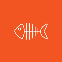 Image showing Fish skeleton line icon.