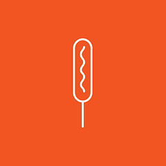 Image showing Corn dog line icon.