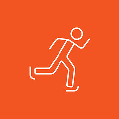 Image showing Speed skating line icon.