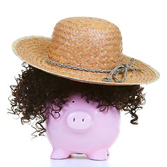 Image showing Money-box and straw hat