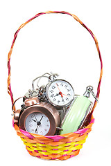 Image showing Alarm-clock in the basket