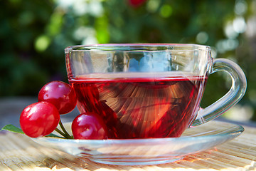 Image showing Cup of red tea