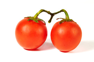 Image showing Two tomatoes on a white background