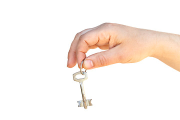 Image showing The key on palm