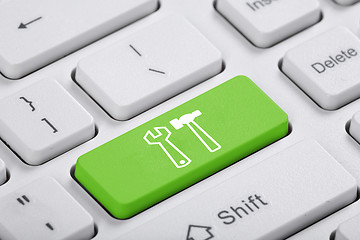 Image showing Green key of the computer
