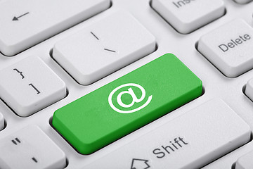 Image showing Green key of the computer. Mail