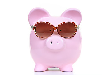 Image showing Money-box and sun glasses