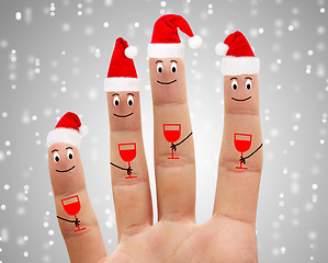 Image showing Happy fingers drink champagne