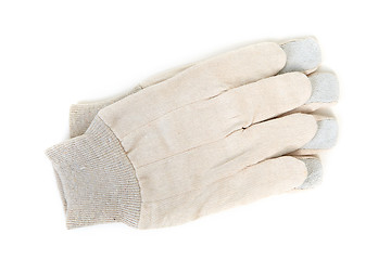 Image showing White leather gloves