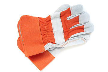 Image showing Red leather gloves