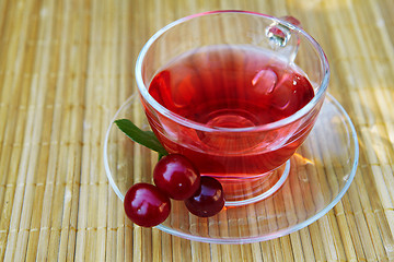 Image showing Cup of red tea