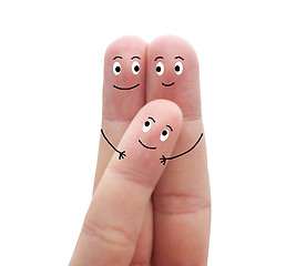 Image showing A happy family on a white background