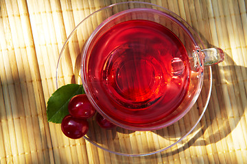 Image showing Cup of red tea