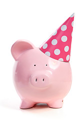 Image showing The pink  pig in a cap