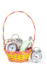 Image showing Alarm-clock in the basket