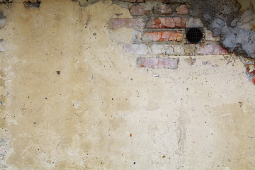 Image showing The ancient dirty brick wall