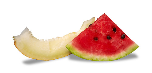 Image showing Watermelon and melon isolated on white background