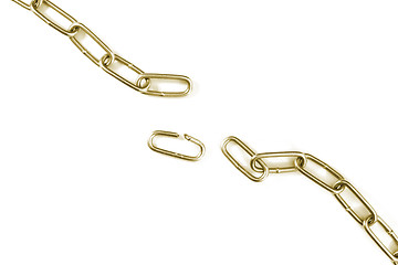 Image showing Torn golden chain