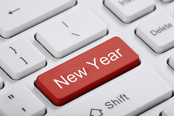 Image showing Red key of the computer. New Year