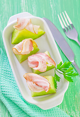 Image showing ham and melon