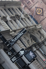 Image showing Wall st. street sign, New York, USA.