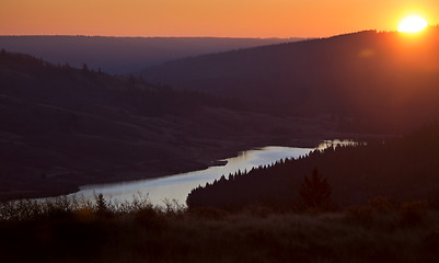 Image showing Cypress Hills Sunset Reesor Lake