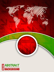 Image showing Abstract red green brochure with arrows