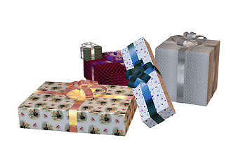 Image showing Christmas Presents on White