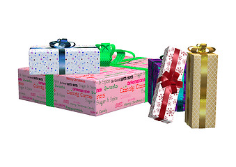 Image showing Christmas Presents on White