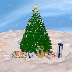 Image showing Christmas Tree and Presents