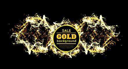 Image showing Gold sparkles on black backround