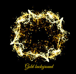 Image showing Gold sparkles on black backround