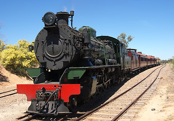 Image showing steam train crossing lines