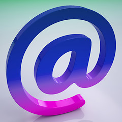 Image showing At Sign Shows E-mail Symbol For Message