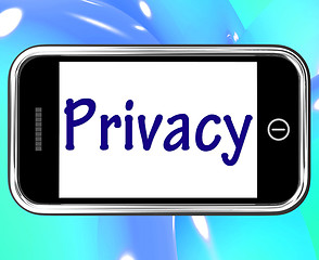 Image showing Privacy Smartphone Shows Protection Of Confidential Information