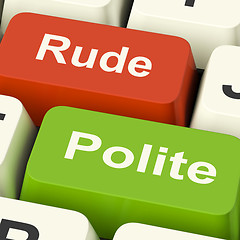 Image showing Rude Polite Keys Means Good Bad Manners