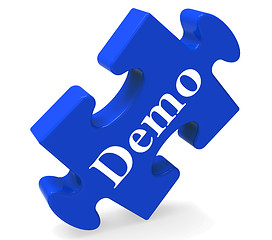 Image showing Demo Puzzle Shows Product Demonstration Trial Or Version