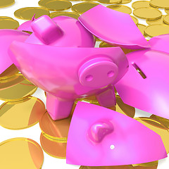 Image showing Broken Piggybank Showing Due Payments