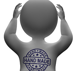 Image showing Hand Made Stamp On Man Shows Original Handmade